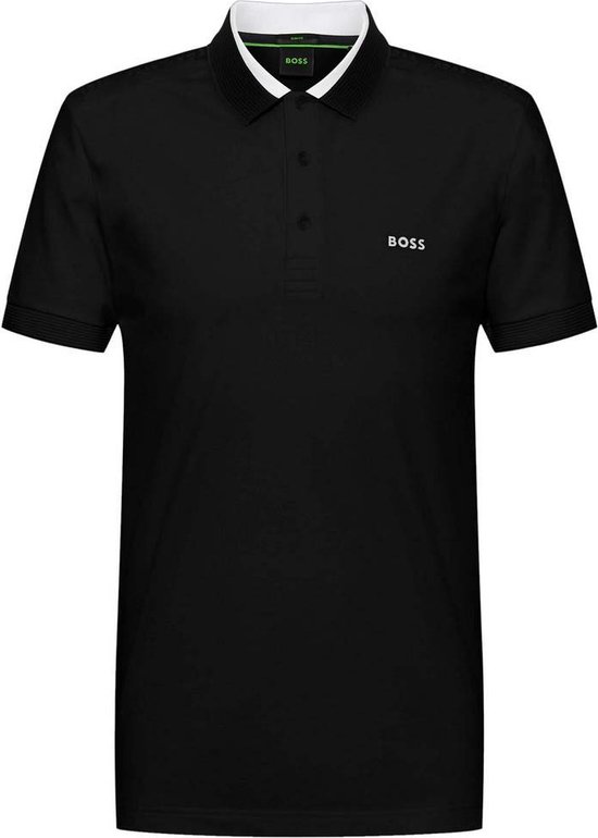 Boss Paule 10247466 01 Korte Mouw Poloshirt Zwart XL Man