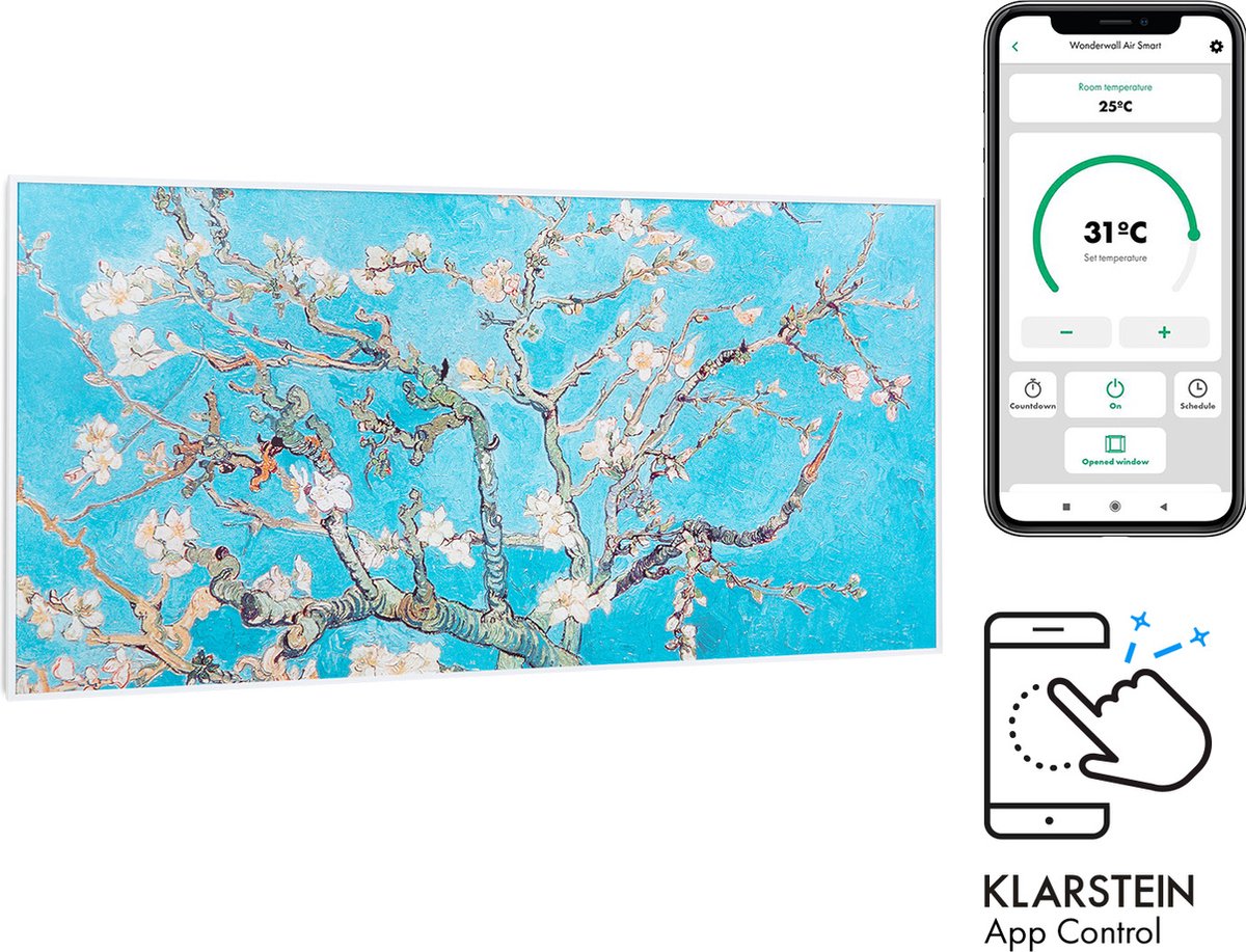 Wonderwall Air Art Smart chauffage infrarouge 120x60cm 700W app fleur  d'amandier