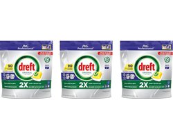 Product afbeelding van Dreft Original All-in-1 vaatwastabletten - Citroen - 270 vaatwastabletten