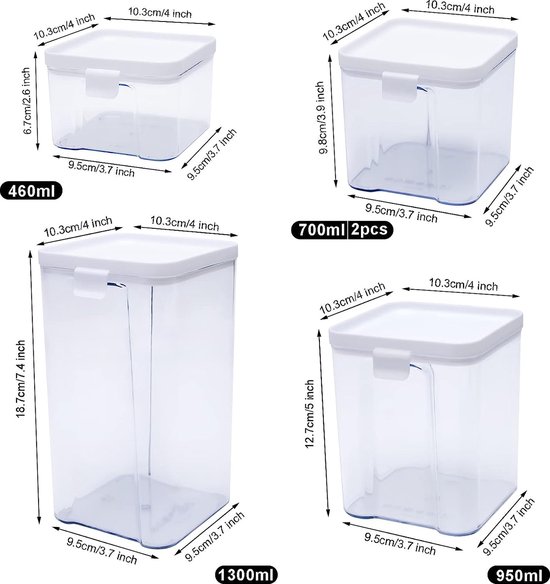 Voedselopslag Glas Bamboe Frame Küche Luchtdichte Opbergpotten 7,5 L - Bamboe Dekse, Voor Havermout, Kruiden, Koffie & Suiker Kruidenpotten Ikea
