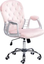 PRINCESS - Bureaustoel - Roze/Kristallen - Fluweel