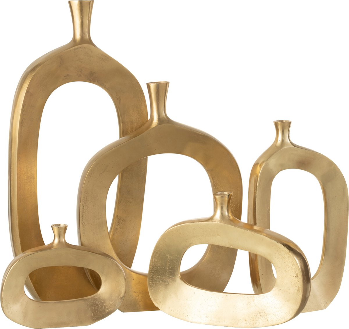 J-Line vaas Nina - aluminium - goud - large - 75 cm hoog