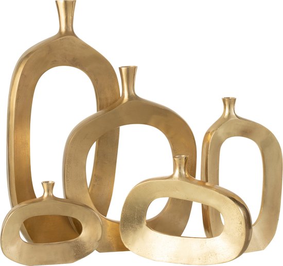 J-Line vaas 3D Print Onregelmatig Breed - porselein - goud