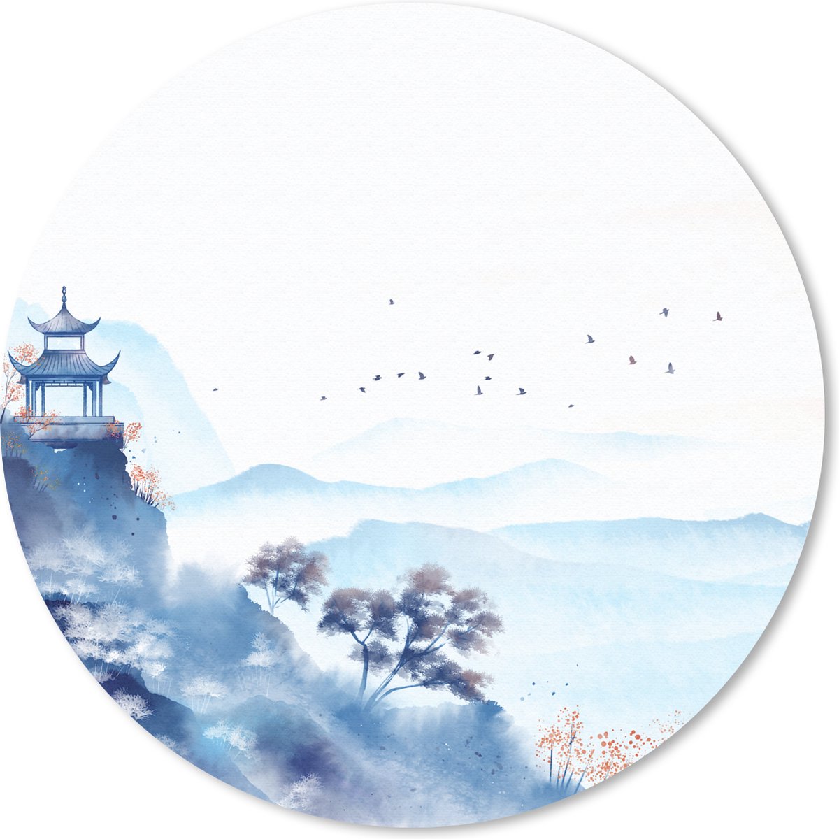 Muismat rond 50x50 cm - Mousepad Schilderij - Olieverf - Natuur - Ronde muismatten