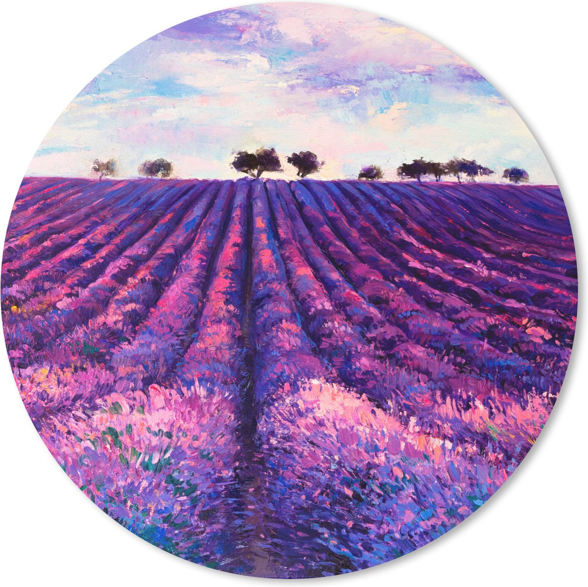 Muismat rond 20x20 cm - Mousepad Olieverf - Schilderij - Bloemen - Ronde muismatten