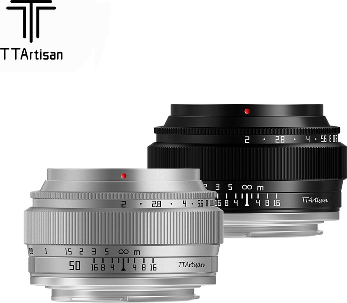 TT Artisan - Cameralens - 50mm F/2.0 Full Frame voor MFT camera's, zilver