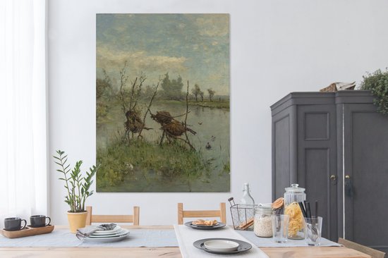 Nids de canard - Peinture de Paul Joseph Constantin Gabriel Toile 120x160 cm - Tirage photo sur Toile (Décoration murale salon / chambre) XXL / Groot format!