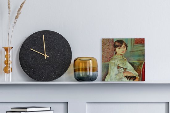 Tableau sur toile Enfant au chat - Pierre-Auguste Renoir - 20x20 cm - Décoration murale