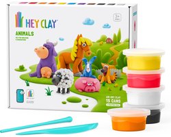 foto van Hey Clay Animals 15 potjes - Droogklei - Via app - Geschikt vanaf 3 jaar - Multi