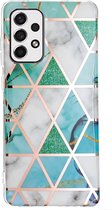 Coverup Marble Design TPU Back Cover - Geschikt voor Samsung Galaxy A33 Hoesje - Mint