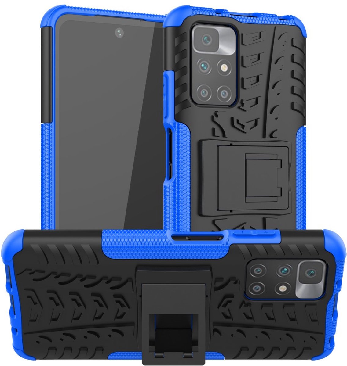 Coverup Rugged Kickstand Back Cover - Geschikt voor Xiaomi Redmi 10 Hoesje - Blauw