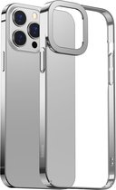 BASEUS Metallic TPU Back Cover - Geschikt voor iPhone 13 Pro Max Hoesje - Zilver