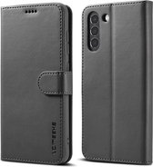LC.IMEEKE Luxe Book Case - Geschikt voor Samsung Galaxy S21 FE Hoesje - Zwart