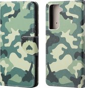 Coverup Book Case Geschikt voor Samsung Galaxy S21 FE Hoesje - Camouflage
