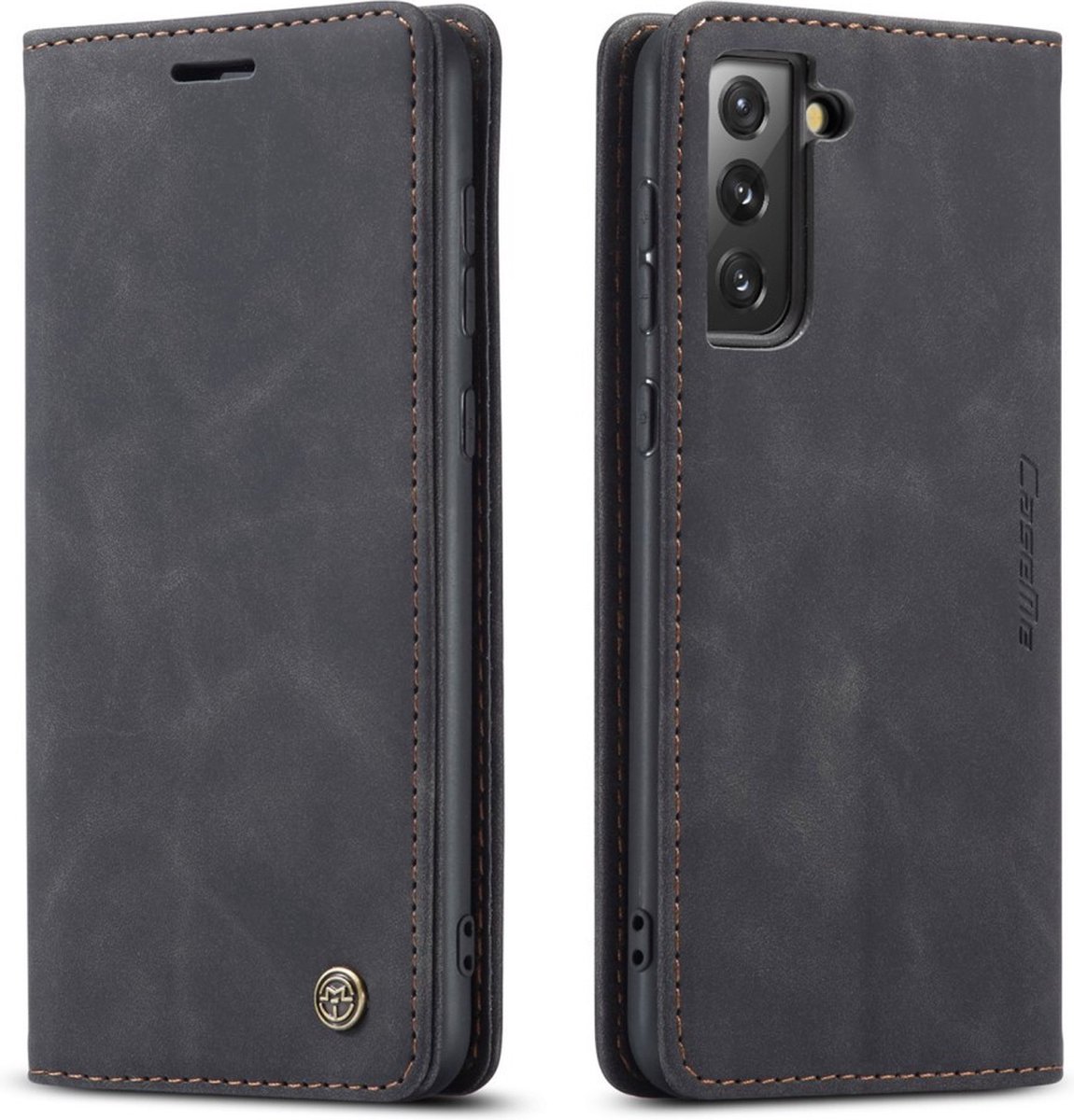 CaseMe Hoesje - Geschikt voor Samsung Galaxy S21 FE Hoesje - CaseMe 013 Book Case - Zwart