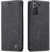 CaseMe Book Case - Geschikt voor Samsung Galaxy S21 FE Hoesje - Zwart