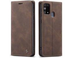CaseMe Hoesje - Geschikt voor Samsung Galaxy M31 Hoesje - CaseMe 013 Book Case - Donkerbruin