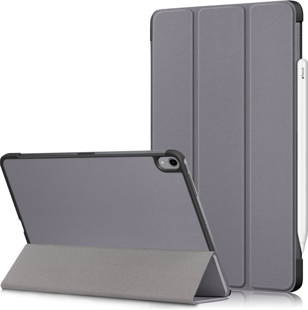 Tablethoes geschikt voor iPad Air (2020/2022) Hoesje - Tri-Fold Book Case - Grijs