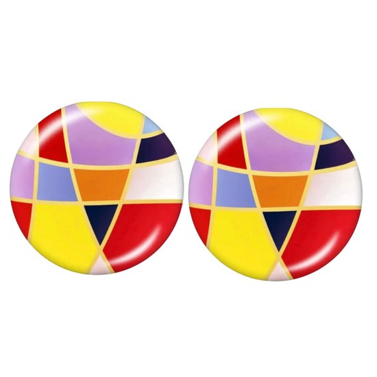 Clip oorbellen- Febe- 2 cm- Geen gaatjes- rood- geel- Geen gaatjes- Charme Bijoux