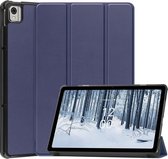 Tri-Fold Book Case met Wake/Sleep - Geschikt voor Nokia T21 Hoesje - Blauw