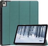 Tri-Fold Book Case met Wake/Sleep - Geschikt voor Nokia T21 Hoesje - Groen