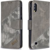 BINFEN Croco Book Case - Geschikt voor Samsung Galaxy A10 Hoesje - Grijs