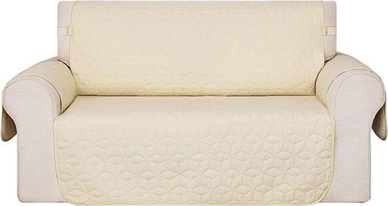 E EBETA 2-Stuks Jacquard bankovertrek sofahoes bankhoes sofaovertrek meubelbescherming antislip, sofa afdekking hoes Kussensloop 1-zits ( Roomwit