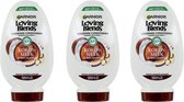 Après-shampooing Garnier - Loving Blends Lait de coco et macadamia - 3 x 250 ml
