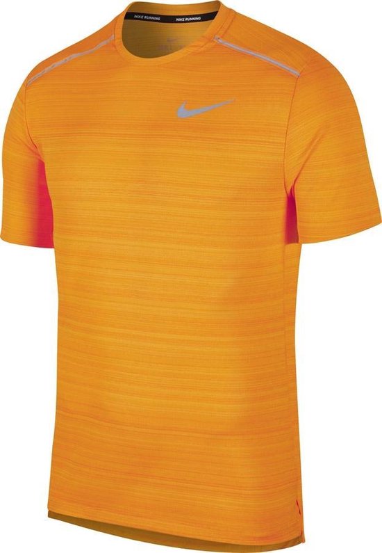 Nike Dri-FIT Miler Hardloopshirt - Shirts - oranje - XL | bol.com