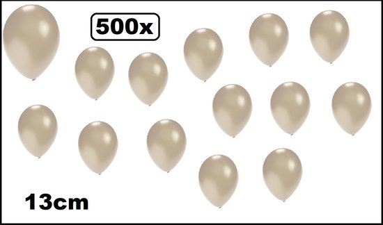 500x Mini ballonnen metallic zilver 5 inch(13cm).
