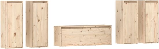vidaXL - Tv-meubelen - 5 - st - massief - grenenhout