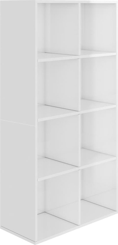 vidaXL-Boekenkast/dressoir-66x30x130-cm-bewerkt-hout-hoogglans-wit