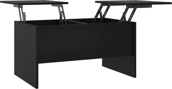 vidaXL - Salontafel - 80x50x42,5 - cm - bewerkt - hout - zwart