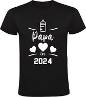 Papa in 2024 Heren T-shirt | zwanger | zwangerschap | in verwachting | baby | mama | vader | kind | bekend maken