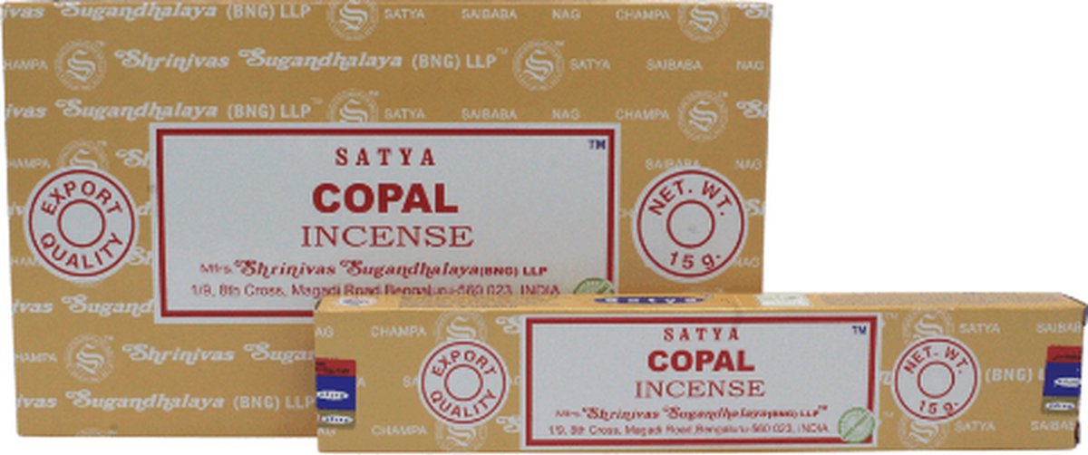 Satya copal - wierook - doos 12 stuks van 15 gram