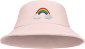 Bucket Hat - Vissershoedje - Hoedje - Kinderen - Regenboog - Rainbow - 4 t/m 7 jaar - 52 cm - roze