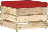 vidaXL - Hocker - sectioneel - met - kussen - groen - geïmpregneerd - hout