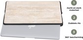 Laptophoes 14 inch - Marmer print - Stenen - Zand - Textuur - Laptop sleeve - Binnenmaat 34x23,5 cm - Zwarte achterkant