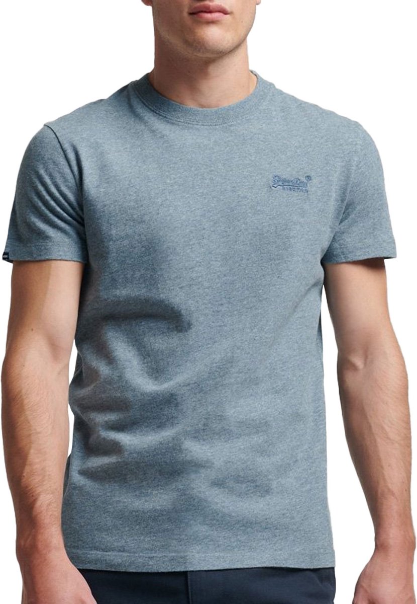 SINGLES DAY! Superdry Classic T-Shirt Melange Heren – Modern-fit Skyblue