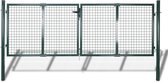 vidaXL - Tuinhekwerk - met - gaasdeur - en - muurrooster - 306x75 - cm