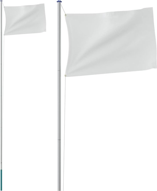 vidaXL Mât de drapeau divisible 6,23 m Aluminium Argent