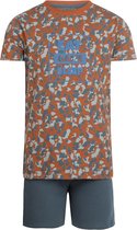 Charlie Choe Jongens Pyjama Shortama Bruin Camouflage - Maat 86/92