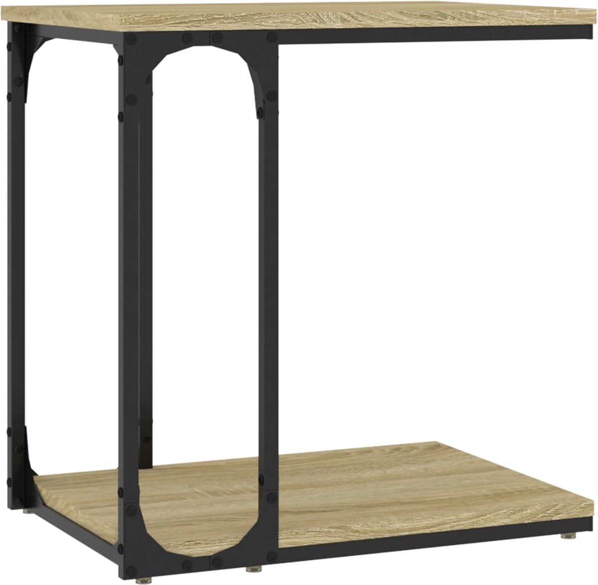 vidaXL Bijzettafel - 50x35x52 - cm - bewerkt - hout - sonoma - eikenkleurig sonoma eiken