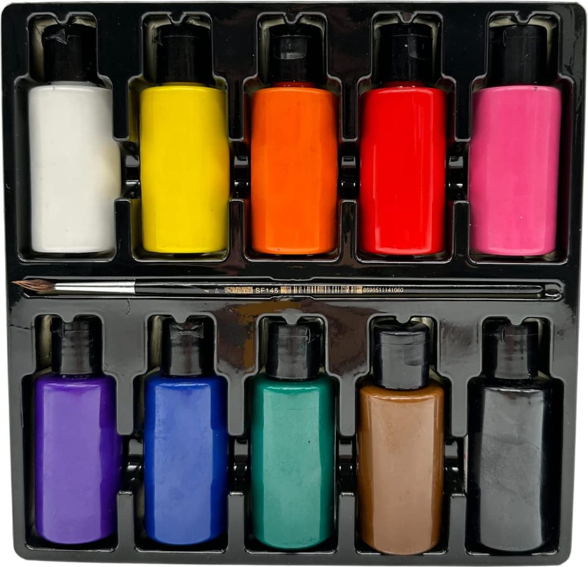 Südor Monalisa acrylverfset met penseel, 10 x 40 ml acrylset, voor kinderen en volwassenen om te schilderen op hout, steen en canvas, 10 kleuren + penseel — afbeelding 4