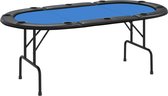 vidaXL - Pokertafel - voor - 10 - spelers - inklapbaar - 206x106x75 - cm - blauw