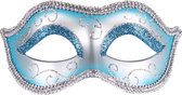 Oogmasker Venice - Volwassenen - One Size - Een Stuk - Turquoise-Zilver