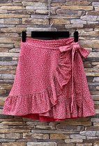 Somerville Fashion - Rok - Rokje - Skirt - Ruffle - Bloemenprint - Flower - Onesize - Rood
