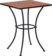 vidaXL Table de bistrot mosaïque 60 cm céramique couleur terre cuite