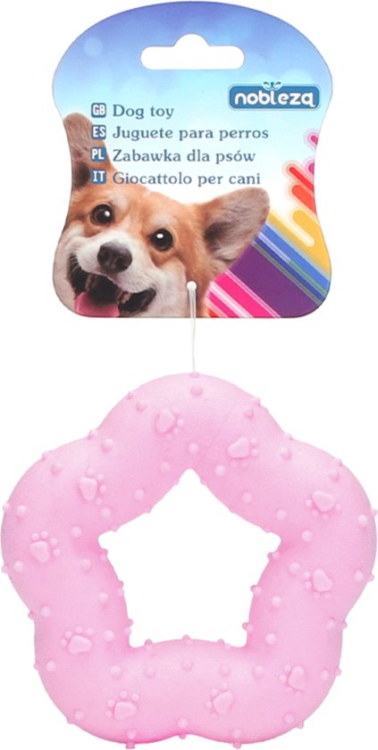 Nobleza Hondenspeelgoed - Puppyspeeltje om in te bijten - Puppy kauwspeelgoed rubber ring - Puppy bijtring - Roze - Nobleza