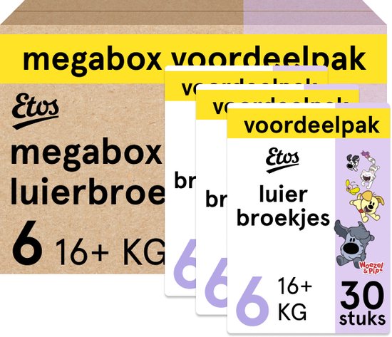 Etos Luierbroekjes - Megabox - Maat 6 - 16+ kg - 90 stuks (3 x 30 stuks) - Etos